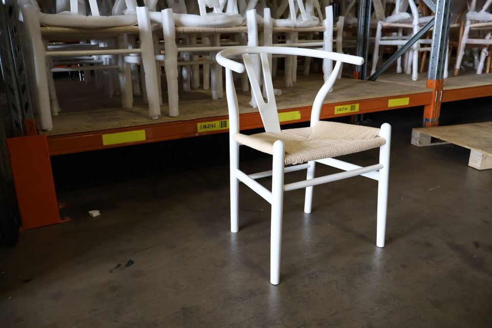 Hans Wegner Replica Wishbone Chair White Natural