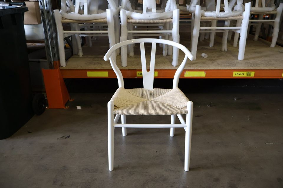 Hans Wegner Replica Wishbone Chair White Natural
