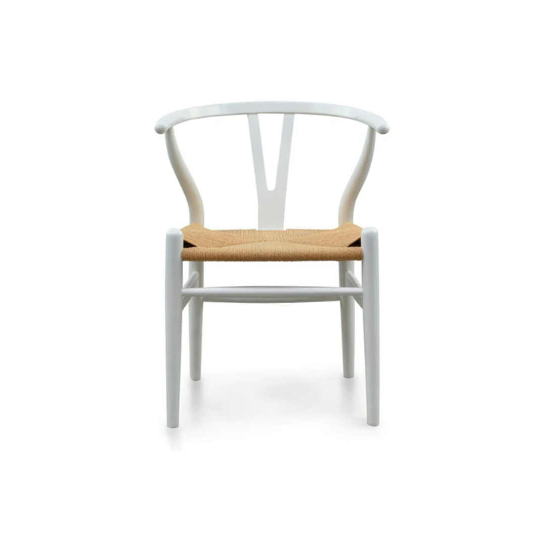 Hans Wegner Replica Wishbone Chair White Natural